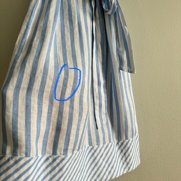 Neiman Marcus 100% Linen Blue Striped Shirt Dress Size Medium - Picture 7 of 13